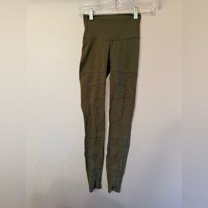 LULULEMON MESH WONDER UNDER Olive Green High-Waisted Leggings SIZE 2